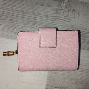 Pink Gucci Wallet with Bamboo Zipper